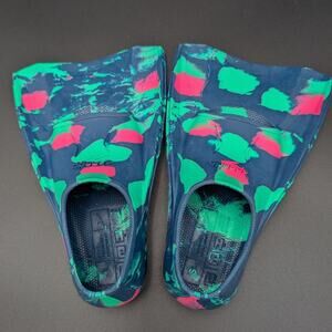 Speedo Kid Fins Youth Small 9-10 Blue Green Pink Swimming Training Practice